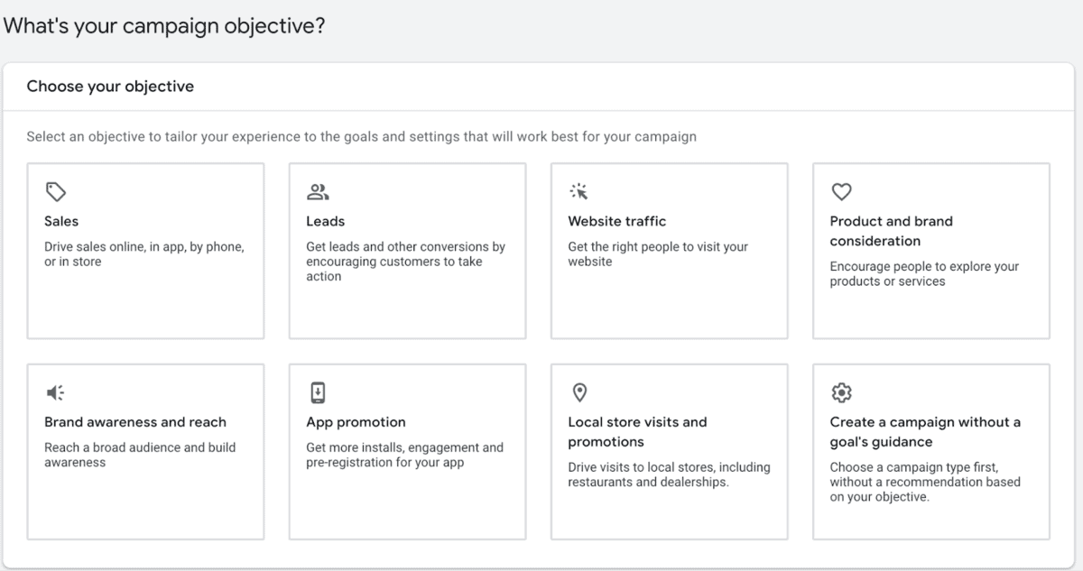 choosing a campaign objective