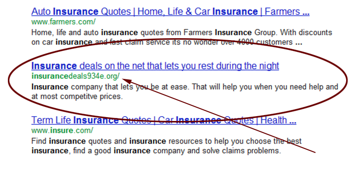 insurance SERP