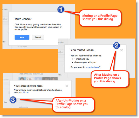 Muting a Google Plus Profile's Notifications